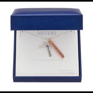 Brilliance “sisters” charm necklace with Swarovski crystals